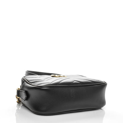 Gucci Calfskin Matelasse Mini GG Marmont Chain Shoulder Bag Black 4 of 6