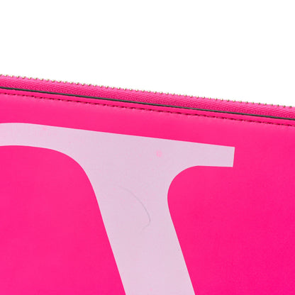 Valentino Garavani Calfskin Large VLogo Flat Zip Pouch Azalea White 5 of 5