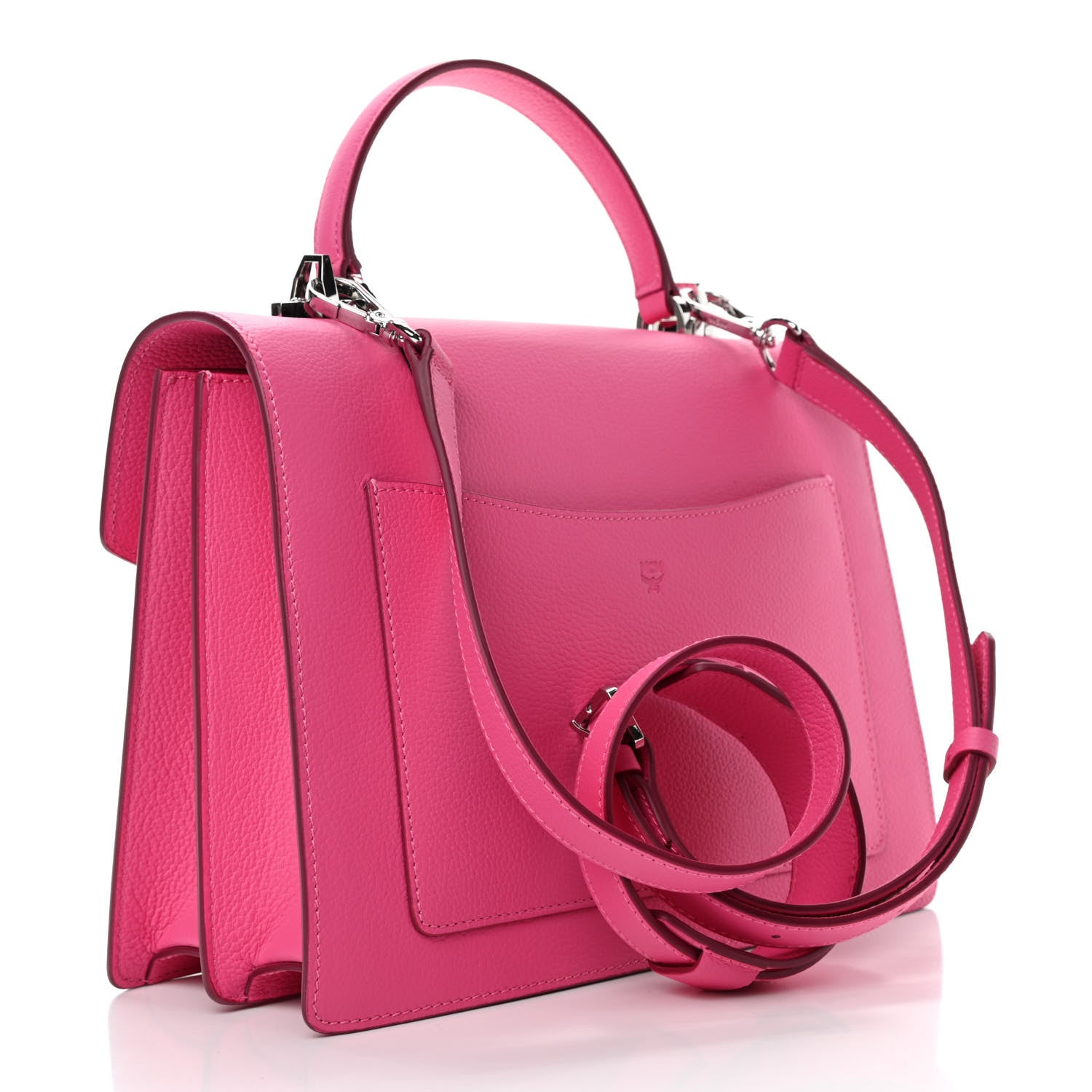 MCM Grained Calfskin Medium Patricia Park Avenue Satchel Sugar Pink 2 of 4