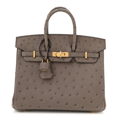 Hermes Ostrich Birkin 25 Gris Tourterelle 1 of 13