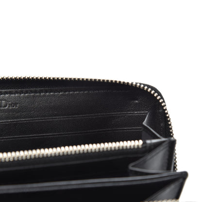 Christian Dior Lambskin Cannage Lady Dior Zip Wallet Black 12 of 12