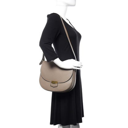Celine Grained Calfskin Medium Trotteur Taupe 2 of 11