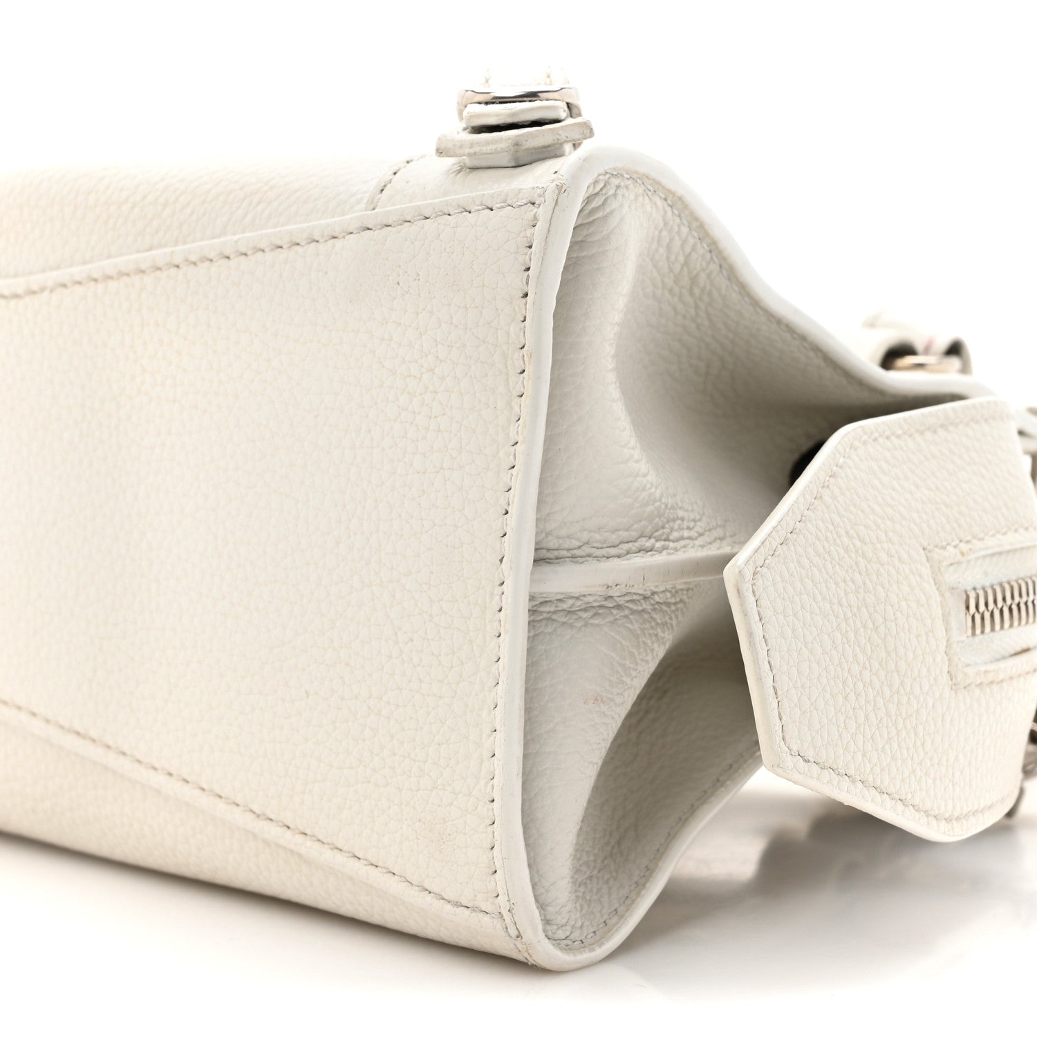 Balenciaga Grained Calfskin Neo Classic Silver Hardware Mini City White 9 of 16