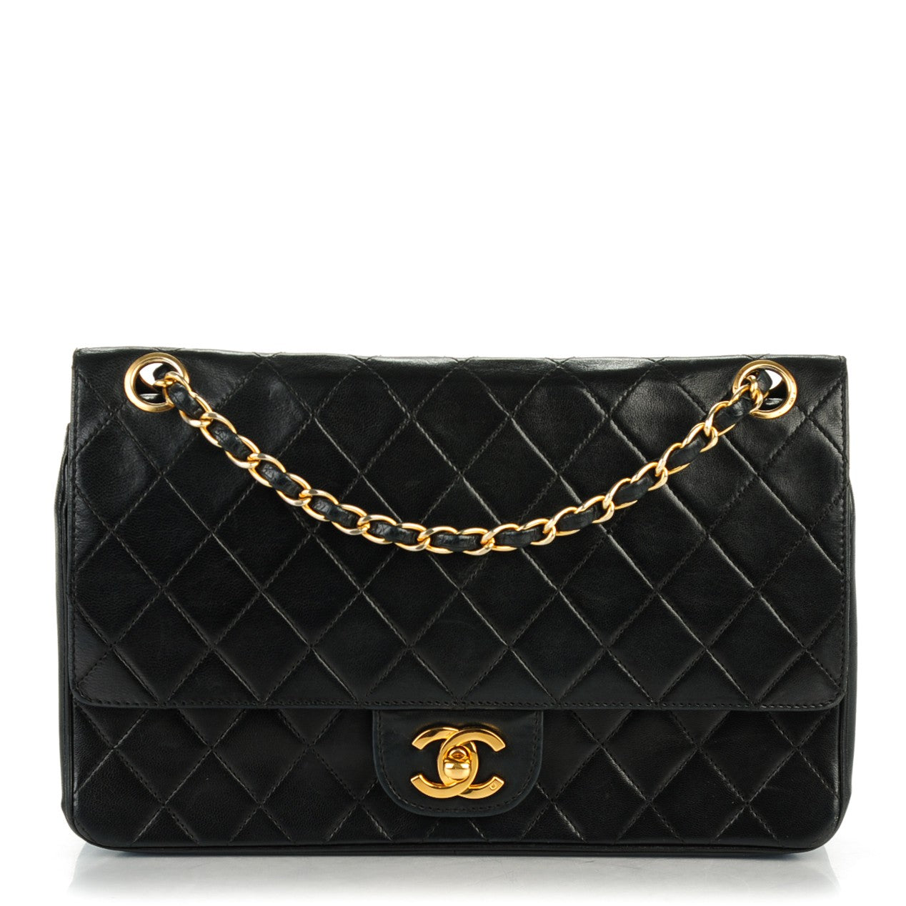Chanel Lambskin Quilted Medium Double Flap Black 1 of 7