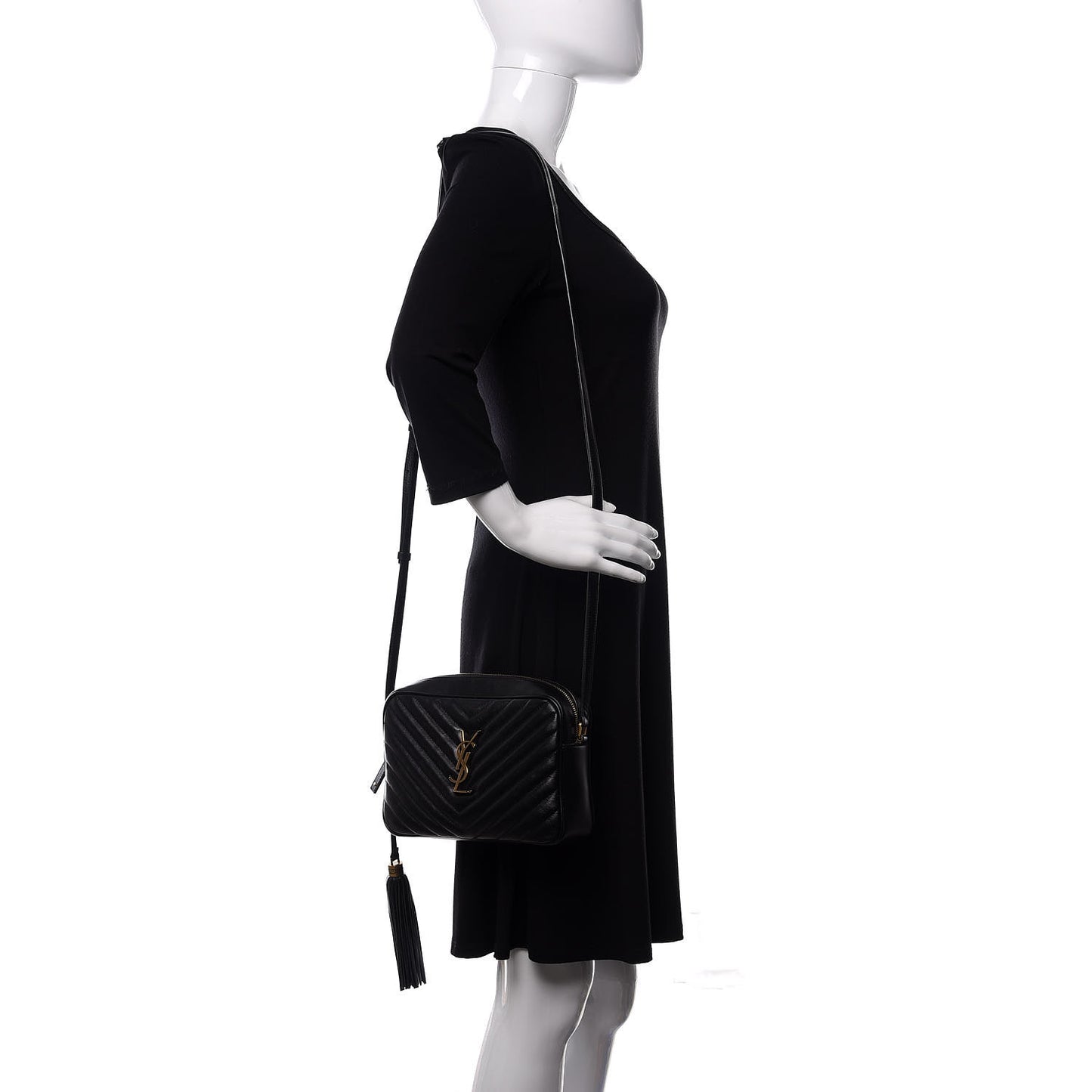 Calfskin Matelasse Monogram Lou Camera Bag Black