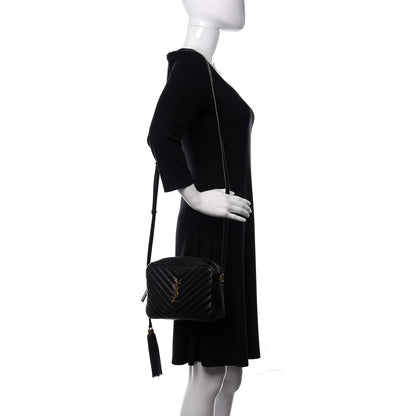 Saint Laurent Calfskin Matelasse Monogram Lou Camera Bag Black 2 of 10