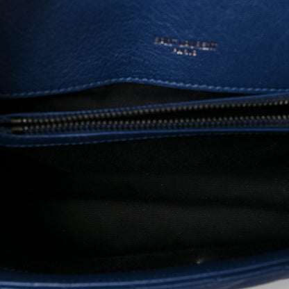 Saint Laurent Sheepskin Matelasse Chevron Monogram College Bag Navy 5 of 8