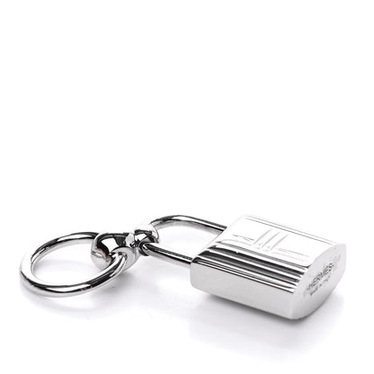 Hermes Palladium Mini Loop Charms Cadenas Scarf Ring Silver 3 of 5