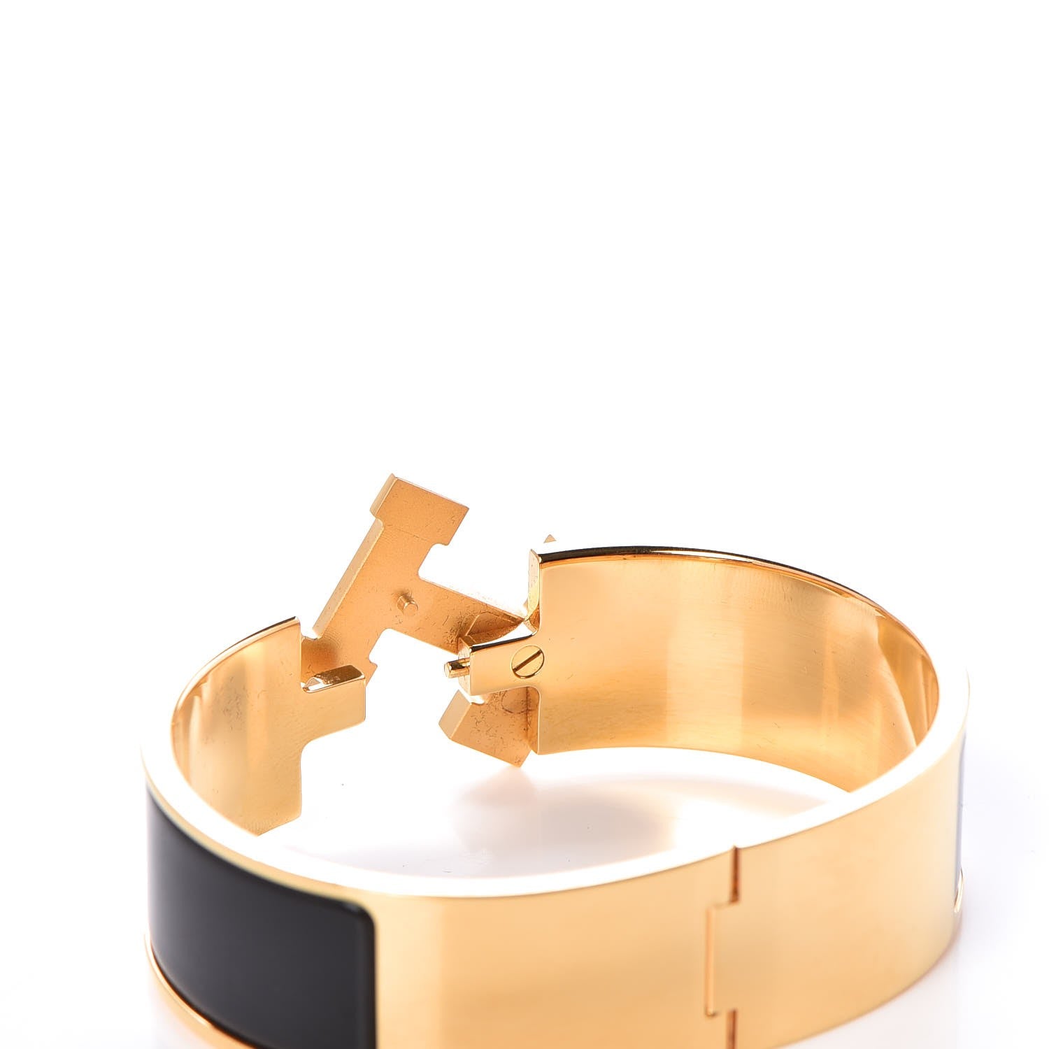 Hermes Enamel Wide Clic Clac H Bracelet GM Black 4 of 6