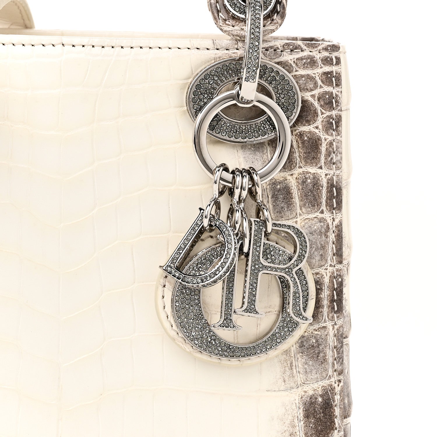 Christian Dior Niloticus Crocodile Himalaya Crystal Mini Lady Dior White 7 of 9