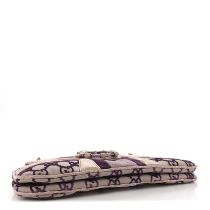 Gucci Velvet Monogram Crocodile Tom Ford Jeweled Dragon Shoulder Bag Purple 3 of 11