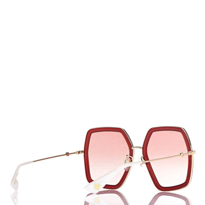 Gucci Acetate Oversize Square Frame GG0106S Sunglasses Red 4 of 8