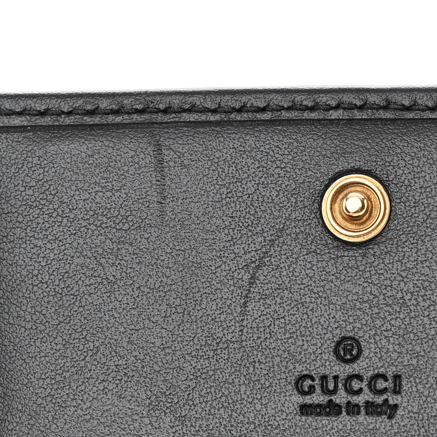 Gucci Calfskin Matelasse GG Marmont Card Case Wallet Black 9 of 14