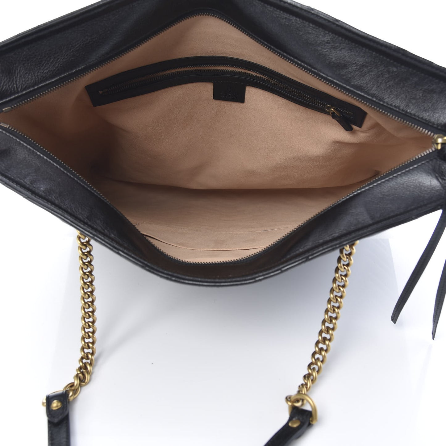 Azalea Calfskin Matelasse Large GG Marmont Slim Tote Black