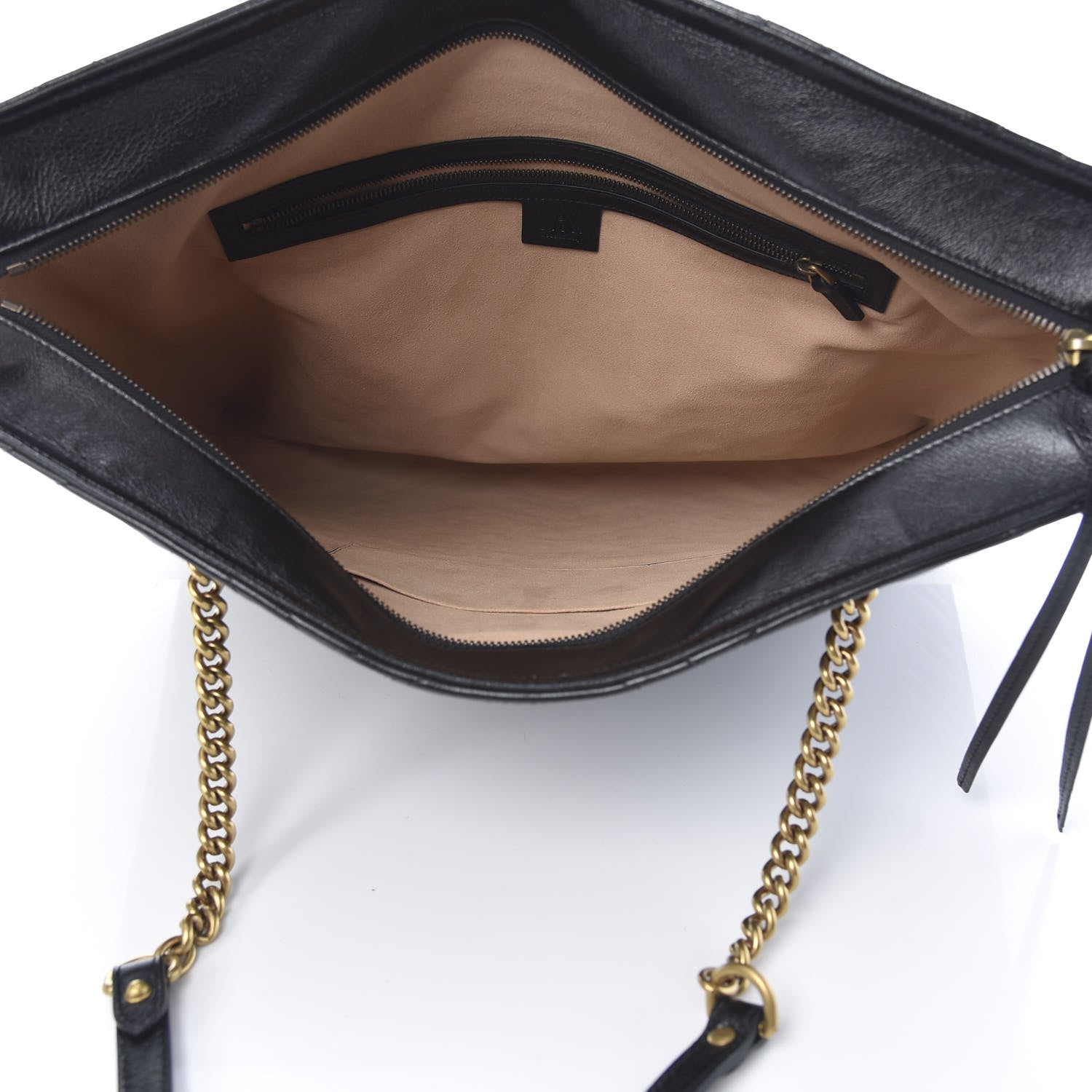 Gucci Azalea Calfskin Matelasse Large GG Marmont Slim Tote Black 4 of 9