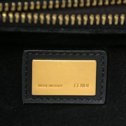 Fendi Vitello Suede Medium Peekaboo Iconic Satchel Black 6 of 19