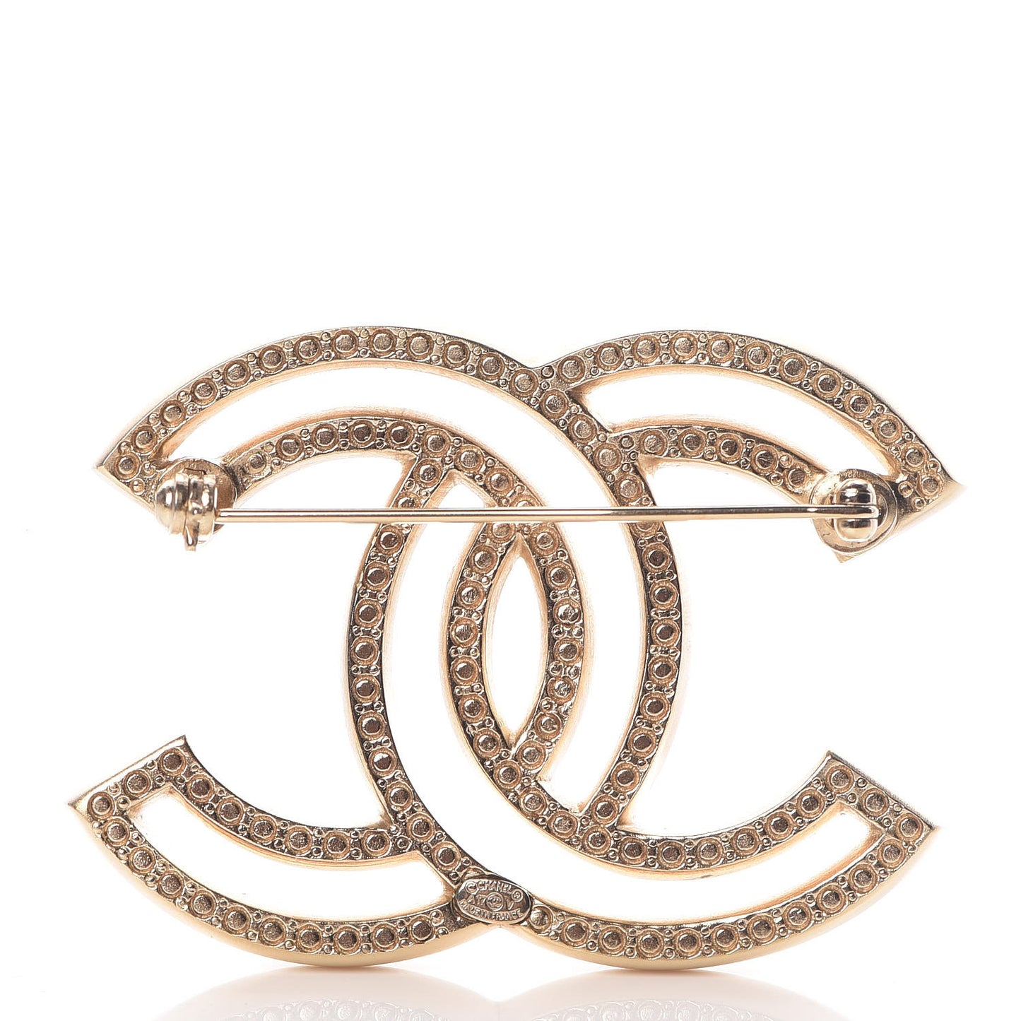 Crystal CC Brooch Light Gold