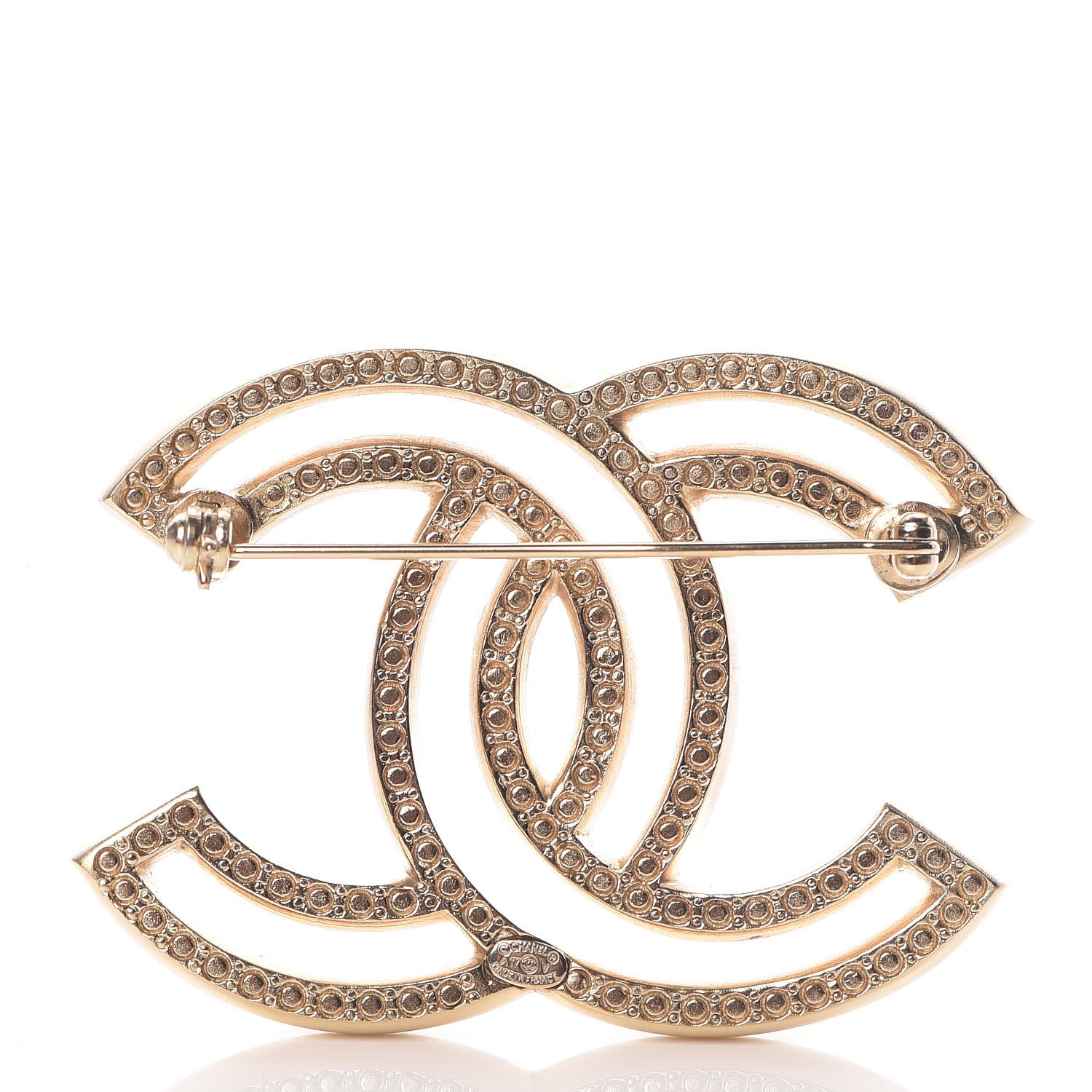 Chanel Crystal CC Brooch Light Gold 3 of 5