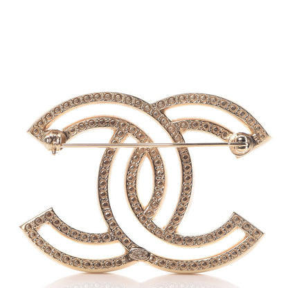 Chanel Crystal CC Brooch Light Gold 3 of 5