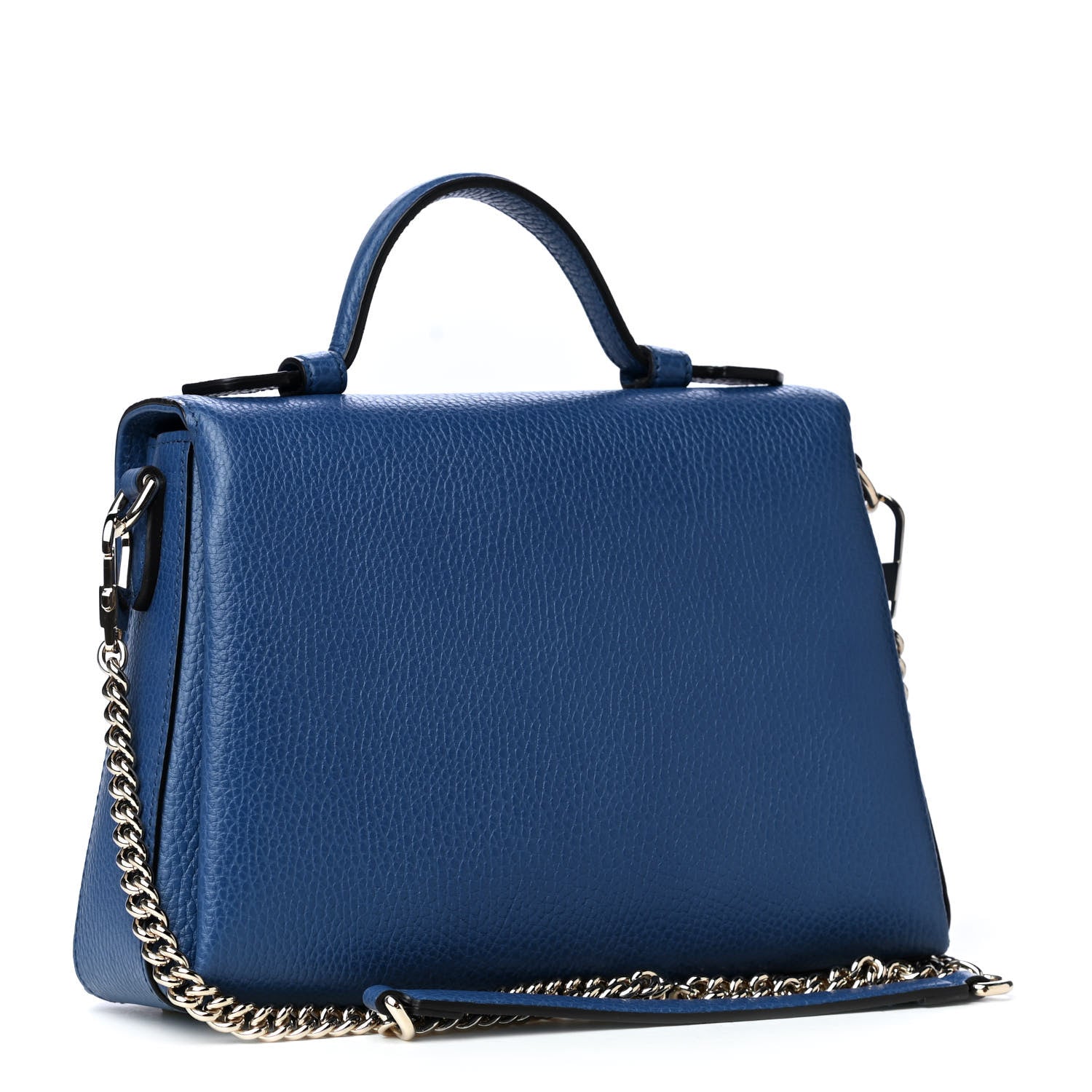 Gucci Dollar Calfskin Interlocking G Top Handle Shoulder Bag Caspian 2 of 4