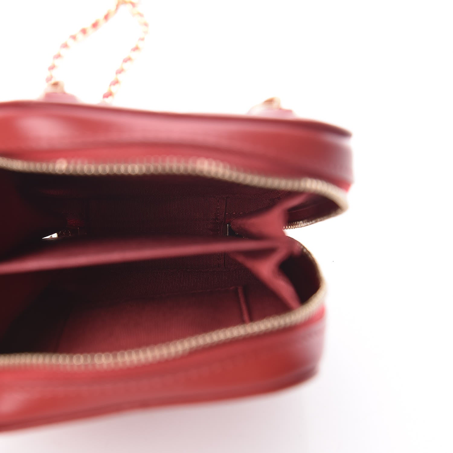Chanel Lambskin Quilted Zip Phone Case Red 5 of 11