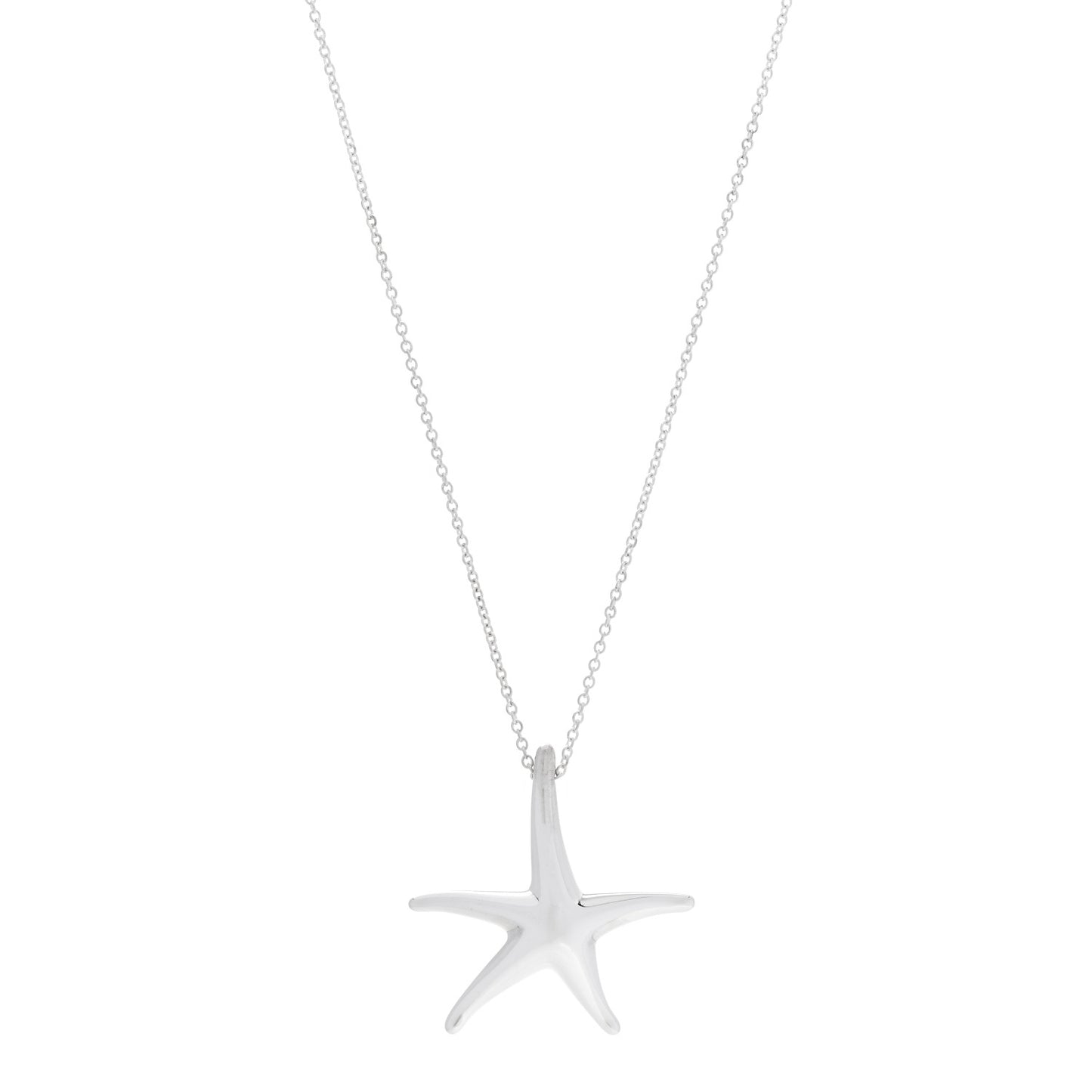 Sterling Silver 28mm Elsa Peretti Starfish Pendant Necklace