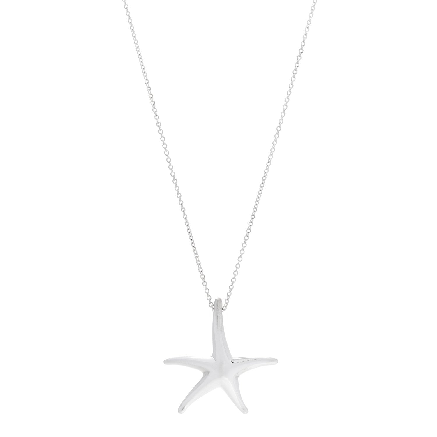 Tiffany Sterling Silver 28mm Elsa Peretti Starfish Pendant Necklace 1 of 6