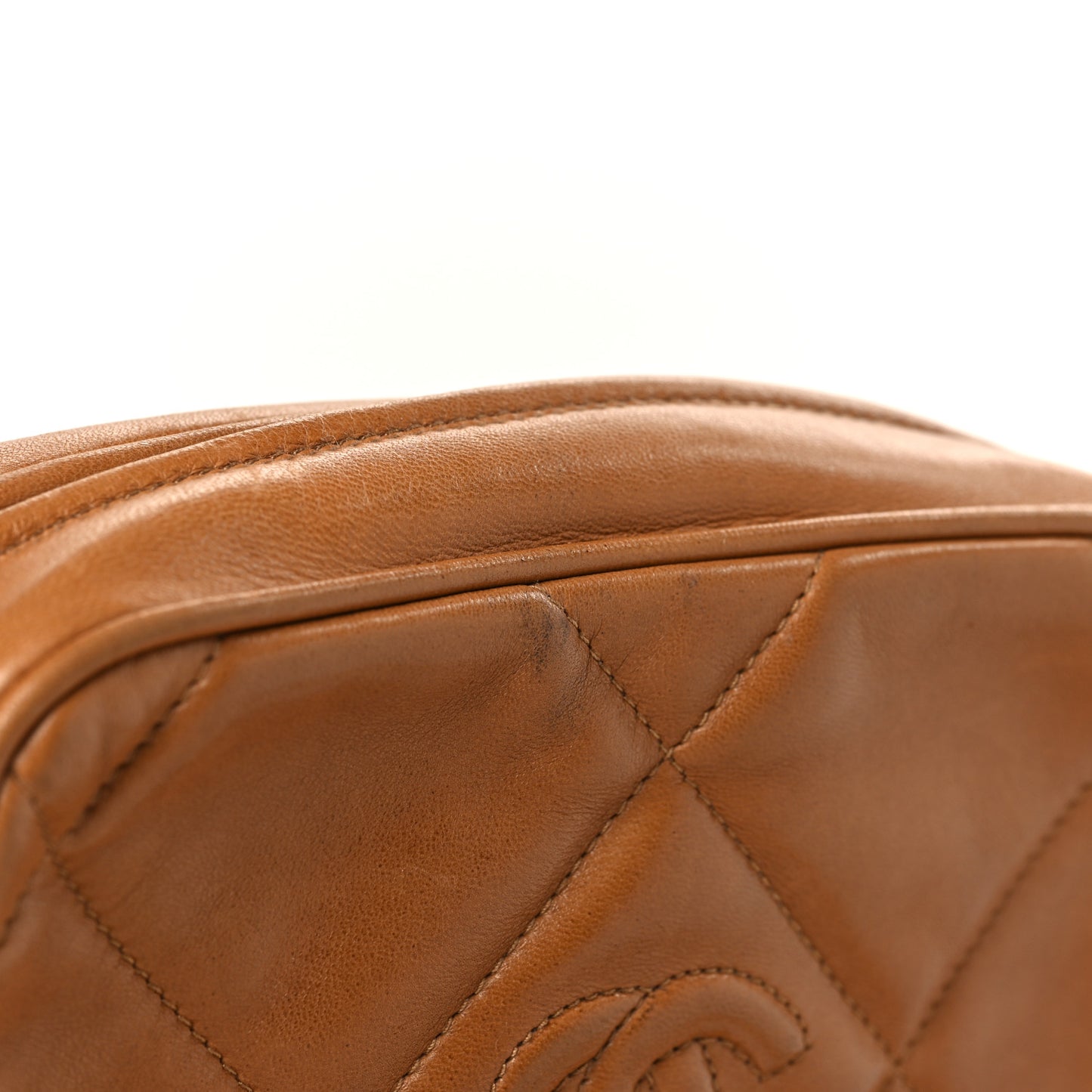 Lambskin Quilted Tassel Camera Bag Brown