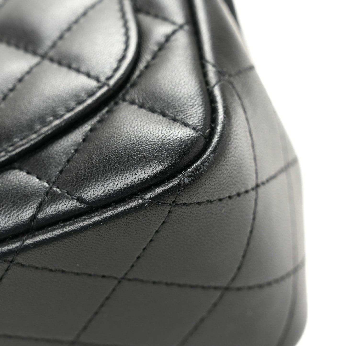 Lambskin Quilted Mini Square Flap Black