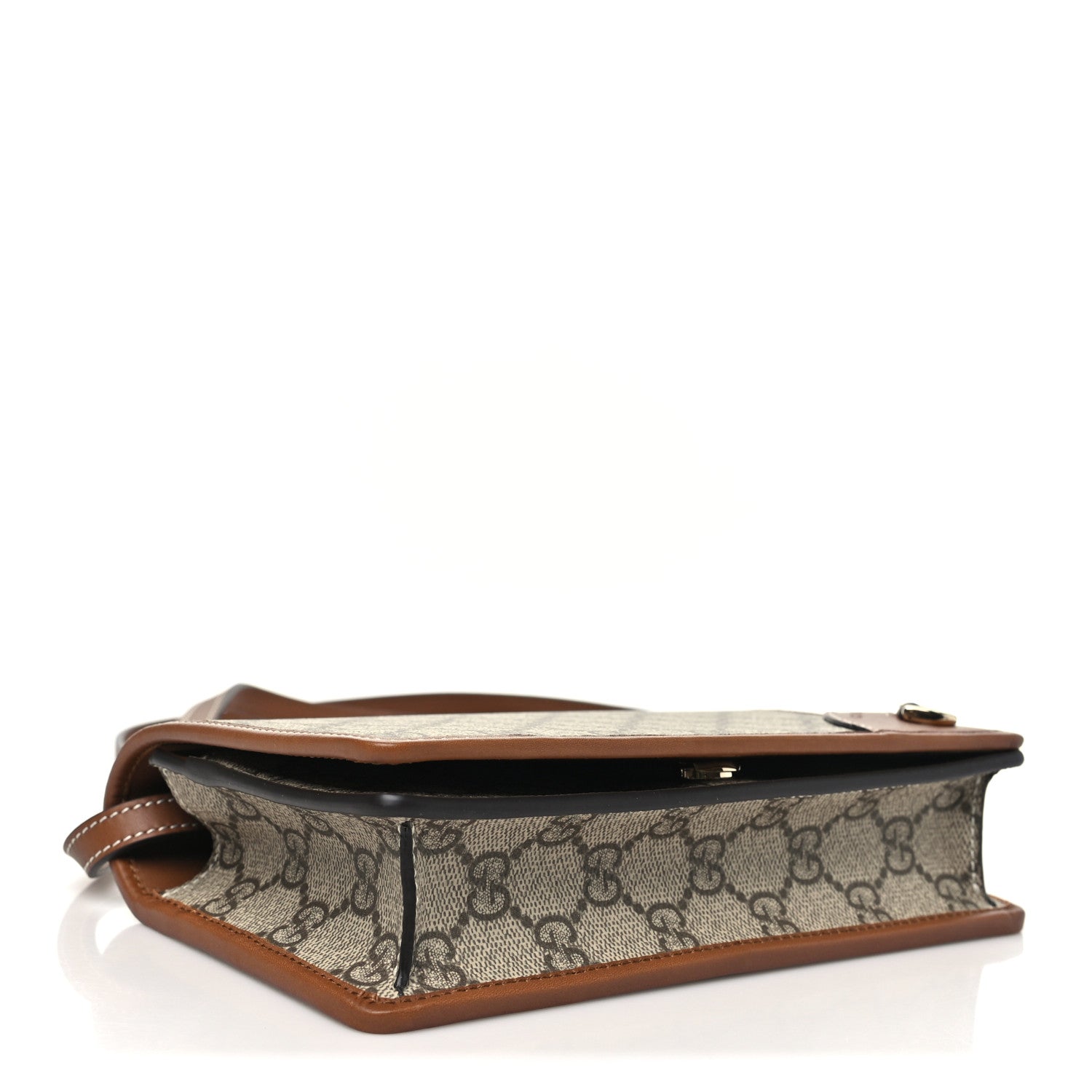 Gucci GG Emblem Monogram Wallet With Strap Beige Brown 4 of 10