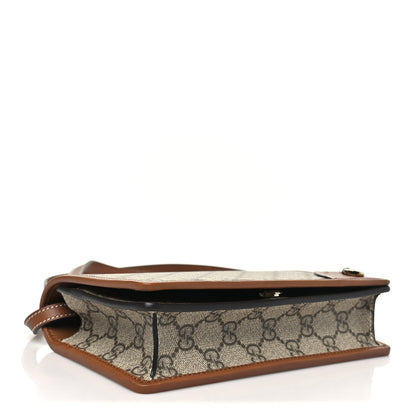 Gucci GG Emblem Monogram Wallet With Strap Beige Brown 4 of 10