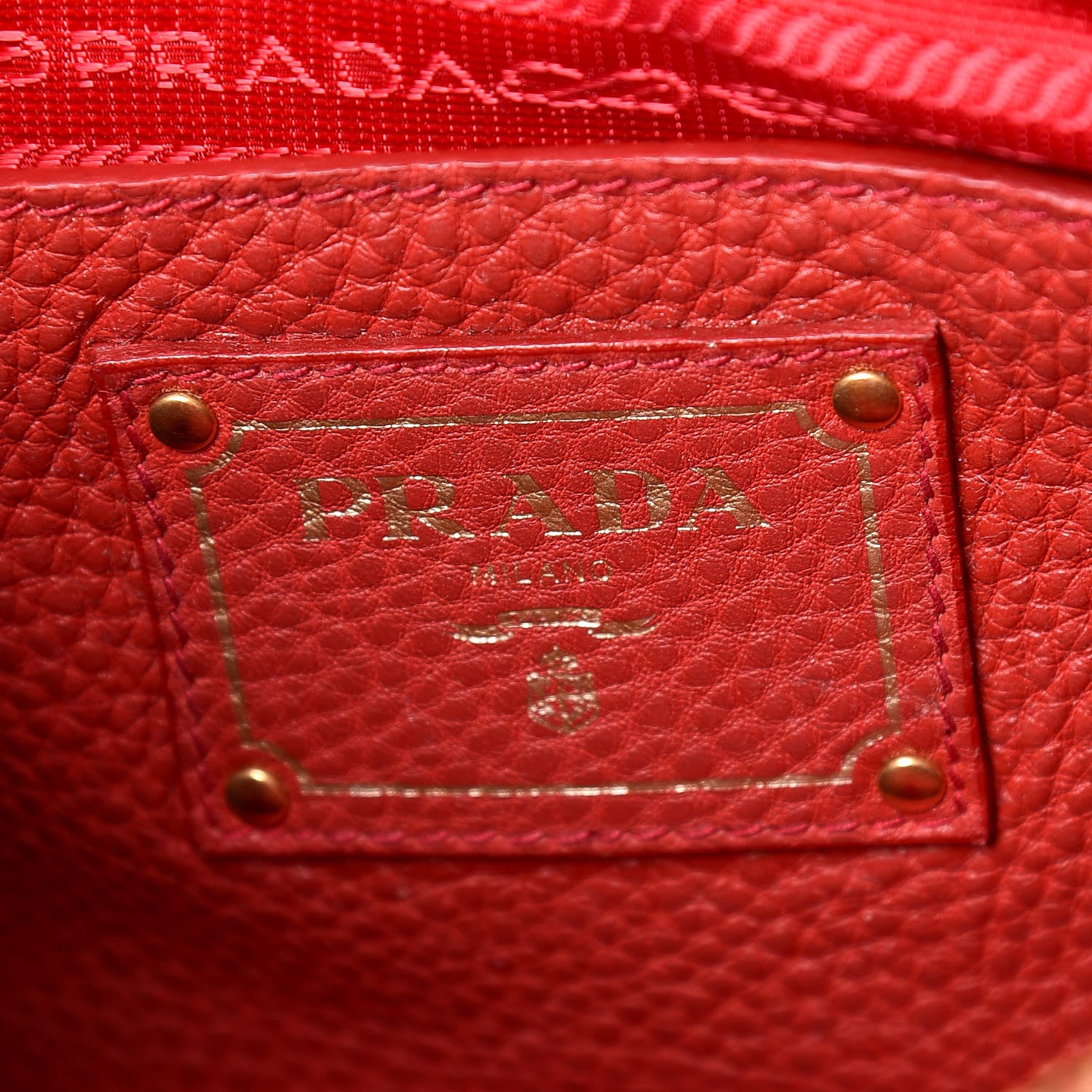 Prada Vitello Daino Tote Rosso 6 of 22