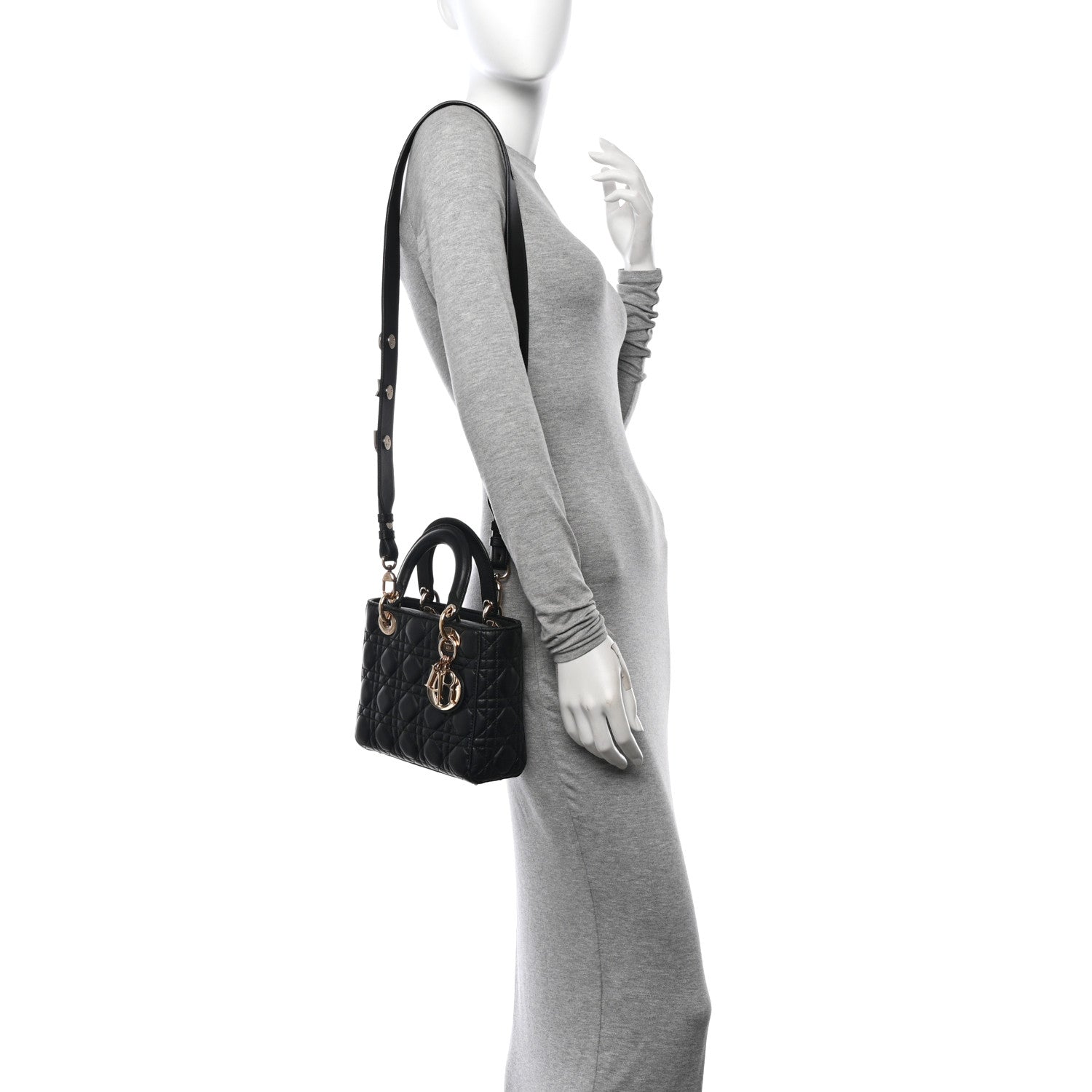 Christian Dior Lambskin Cannage Small Lucky Badges My Lady Dior Black 2 of 12