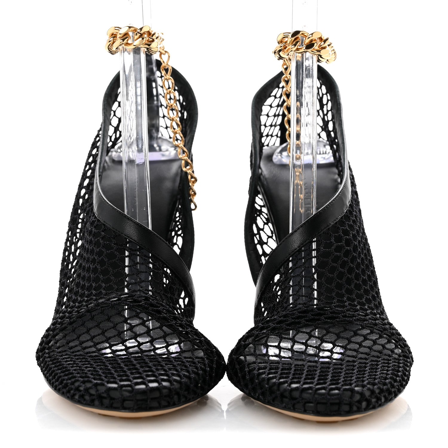 Bottega Veneta Mesh Nappa Chunky Chain Sandals 39.5 Black 3 of 9