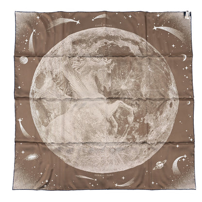 Hermes Silk Clair De Lune Double Face Scarf 90 Marine White Beige 4 of 4