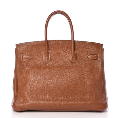 Hermes Taurillon Clemence Birkin 35 Gold 4 of 39
