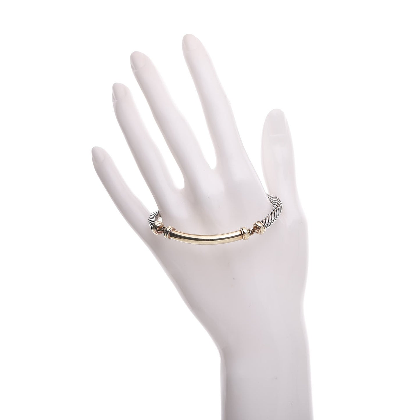 Sterling Silver 14K Yellow Gold 5mm Metro Cable Bracelet