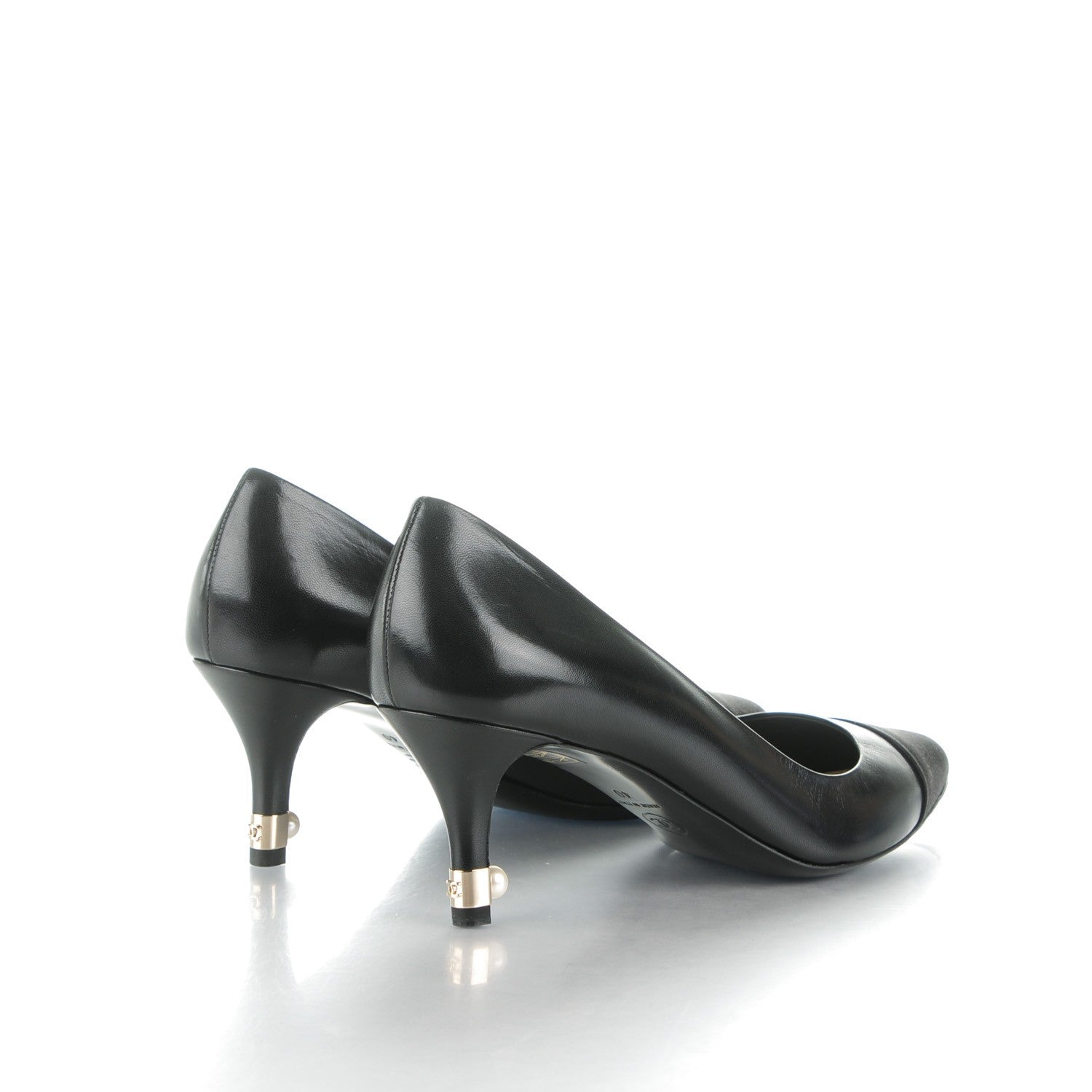 Chanel Lambskin Satin Pearl Pumps 40 Black 4 of 7