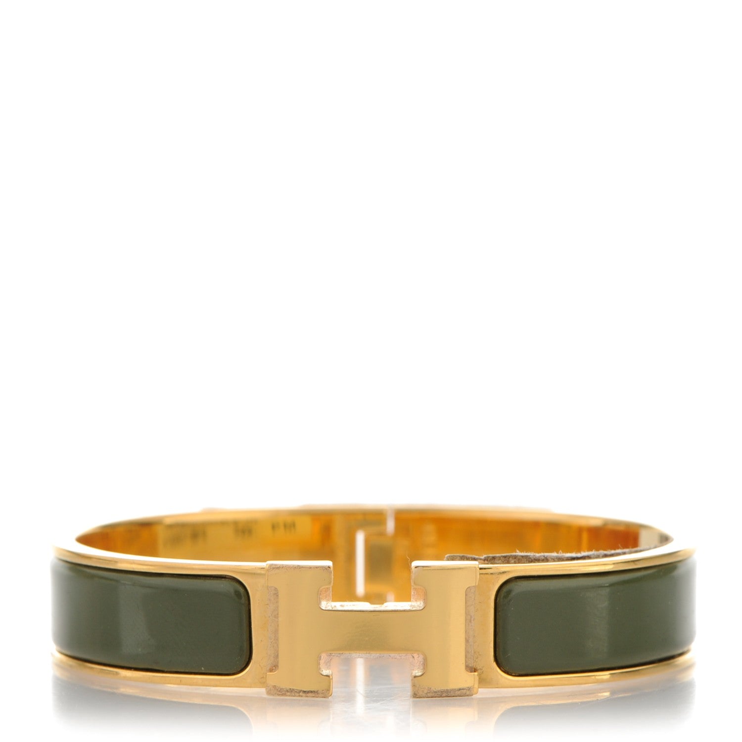 Hermes Enamel Narrow Clic Clac H Bracelet PM Loden 1 of 5