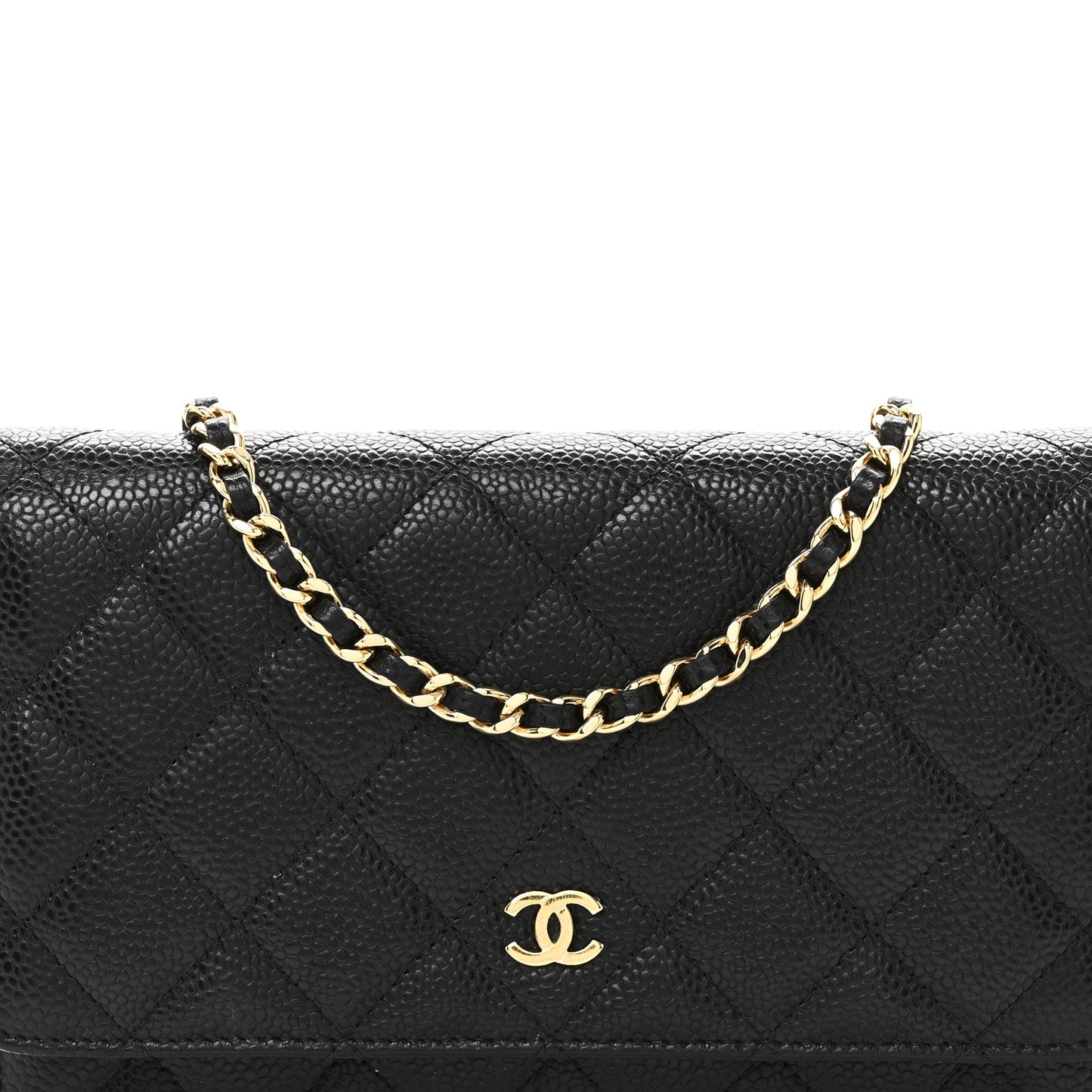 Caviar Quilted Wallet On Chain WOC Black