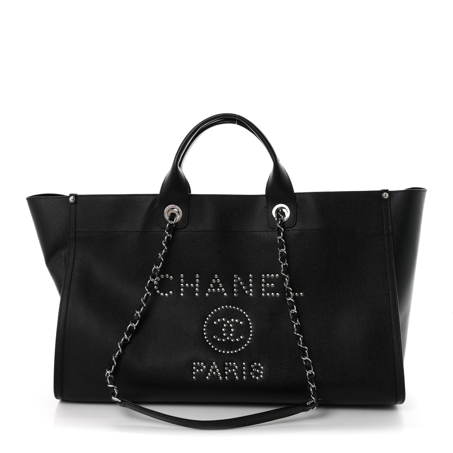 Chanel Caviar Extra Large Studded Deauville Tote Black 1 of 12