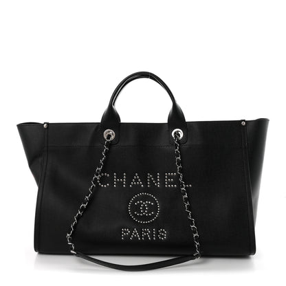 Chanel Caviar Extra Large Studded Deauville Tote Black 1 of 12
