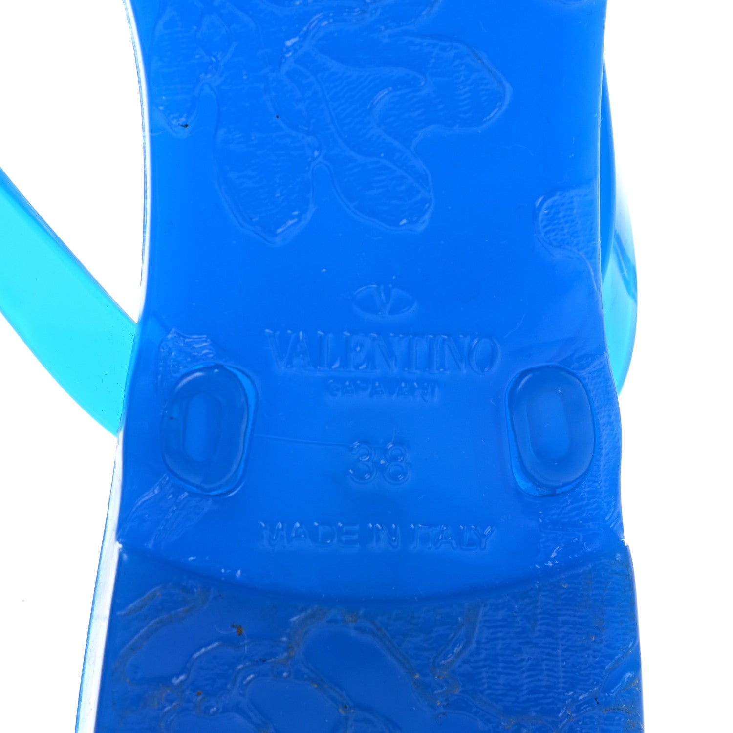 Valentino Garavani PVC Jelly Rockstud Bow Thong Sandals 38 Blue Fluo 5 of 8