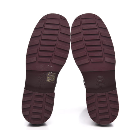 Chanel Calfskin Velvet Pearl Combat Short Boots 38 Burgundy 5 of 8