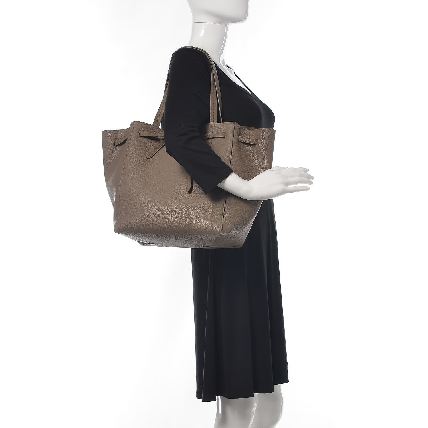 Celine Soft Grained Calfskin Small Belt Cabas Phantom Taupe 2 of 12
