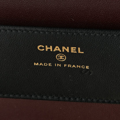 Chanel Lambskin Quilted Compact Vanity Case Purse With Chain Black 6 of 10