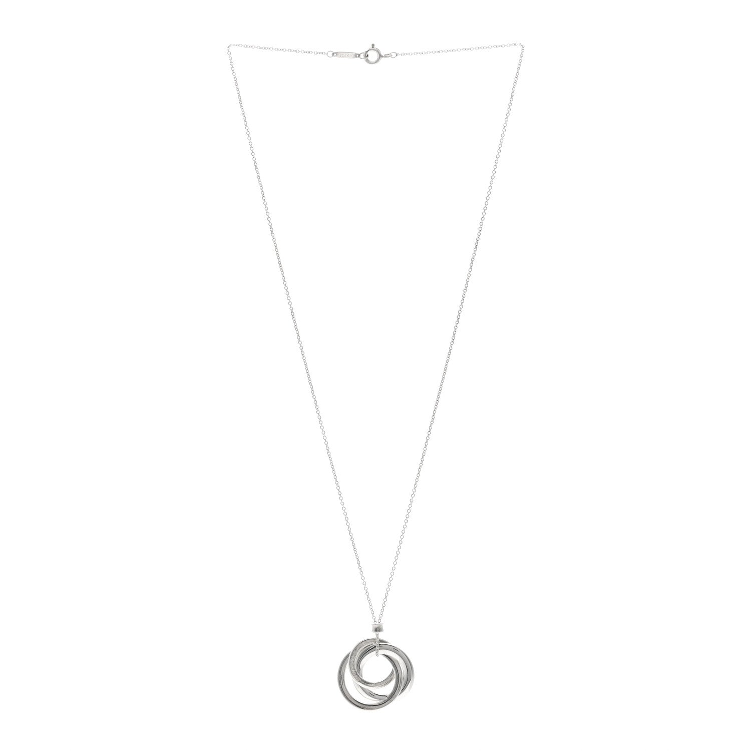 Tiffany Sterling Silver 1837 Circles Pendant Necklace 3 of 4