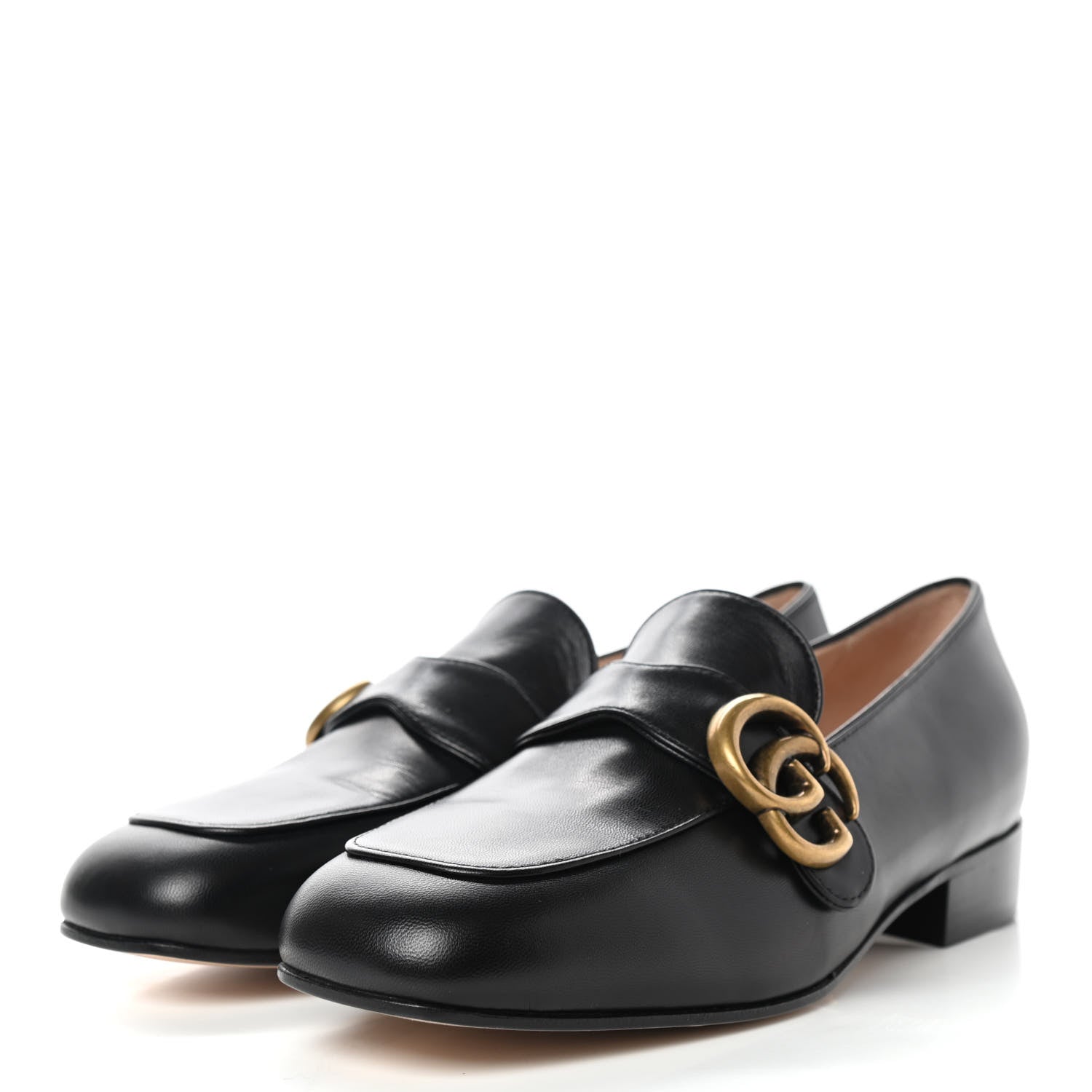 Gucci Malaga Kid Womens GG Marmont Loafers 35 Black 3 of 11