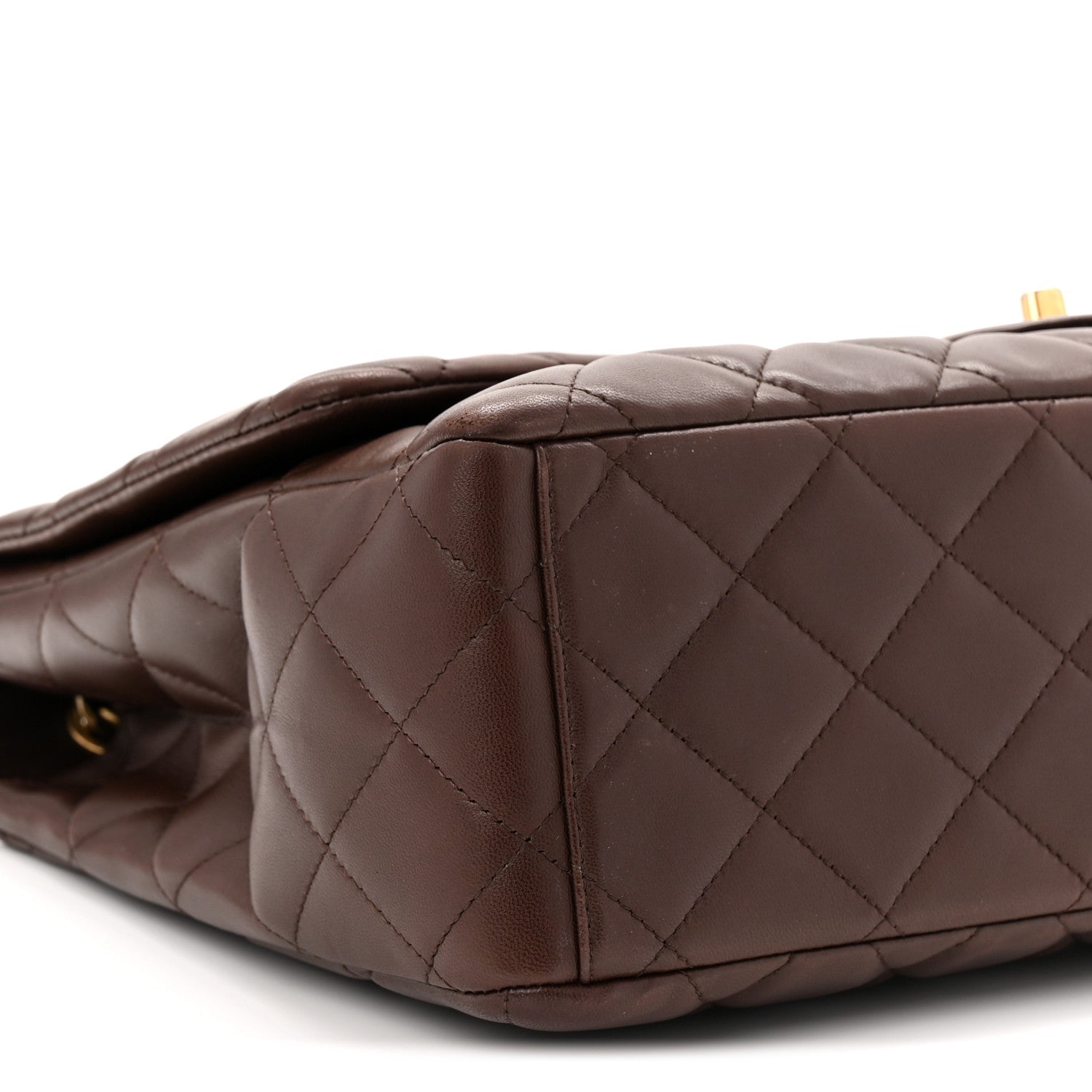 Chanel Lambskin Quilted Maxi Single Flap Dark Brown 9 of 10