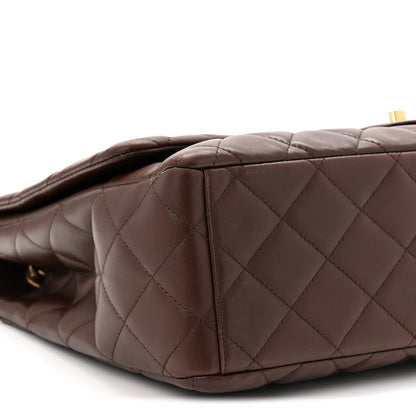 Chanel Lambskin Quilted Maxi Single Flap Dark Brown 9 of 10